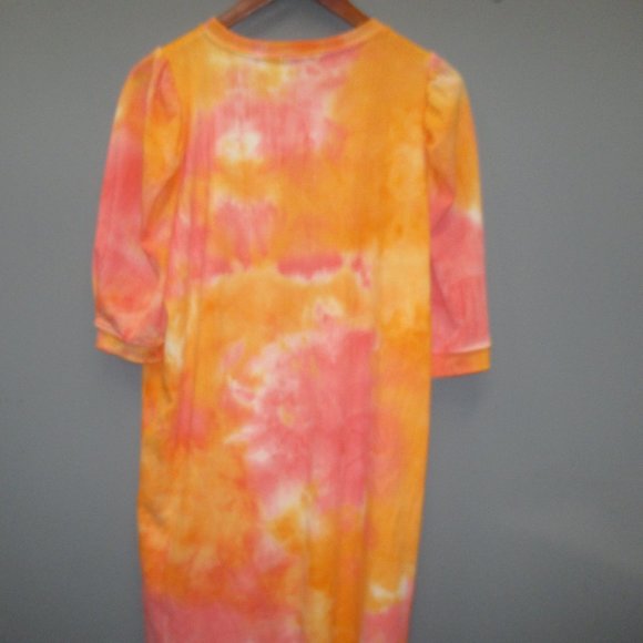 BNWT Yakira Bella Women's Dress Size L Crew Neck 3/4 Sleeve Orange/Pink Dress - Picture 8 of 11